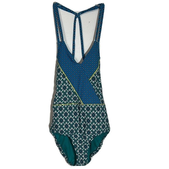 Cole of California One Piece Geometric Sunburst Wrap Swimsuit Floral Womens Sz 8 - Picture 3 of 11